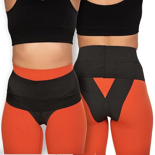 Patented Women’s Pelvic Floor Orthotic Support Belt ― Uterus Pain Relief Girdle for Prolapsed Bladder, Vulvar Varicosities, Postpartum Recovery, SPD | High Waist (Black, Medium)