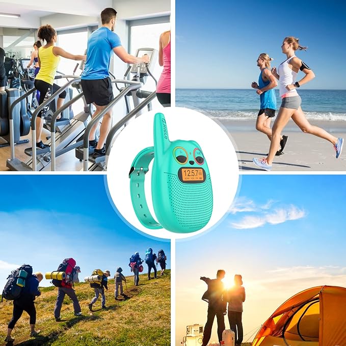 Qniglo Walkie Talkies for Kids Rechargeable, Christmas Birthday Gifts for Boys Age 3-12,Long Range Kids Walkie Talkies with FM Radio for Outdoor Camping Toys for 5 6 7 8 9 10 Year Old Teens Boy 2 Pack