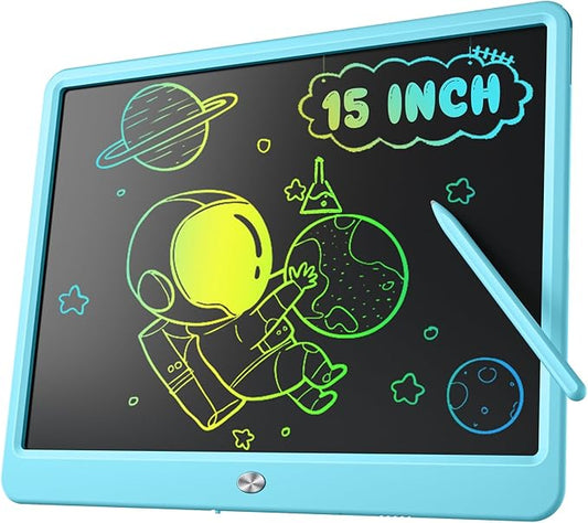LCD Writing Tablet for Kids, Kidopire 15-Inch Large Screen Doodle Board Drawing Tablet Writing Pad Educational Toddler Toys, Birthday Gifts for 3-12+ Year Old Girls Boys Message Practice Tablet, Blue