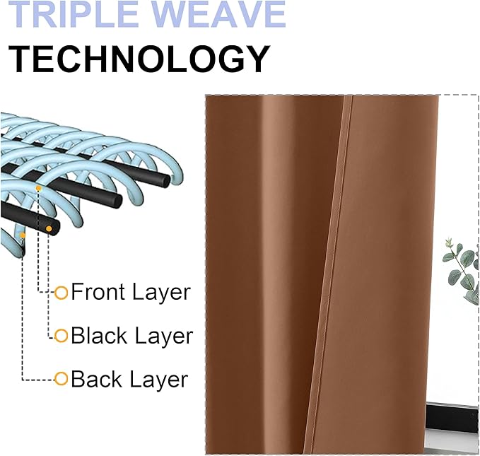 Simplebrand Ava Sun Baked Blackout Curtains for Bedroom 84 Inch Length 2 Panels Set, Solid Thermal Insulated Privacy Living Room Window Treatment Curtains Blackout Drapes, W40 x L84 Inch, Sun Baked