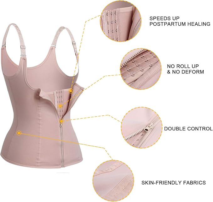 URSEXYLY Maternity Support Belt Postpartum Waist Trainer Shapewear Recovery Waist Cincher Beige