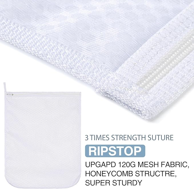 4 pcs Durable Honeycomb Mesh Laundry Bags for Delicates 16" x 19" (2 Large) 12" x 15" (2 Medium)