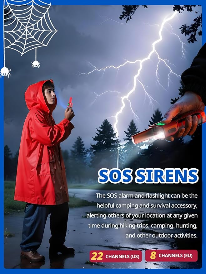 Walkie Talkies for Kids Rechargeable,Toys for Boys and Girls Ages 3-12, 3 Pack Long Range 2-Way Radios, Birthday Gifts,Christmas Stockings, Outdoor Play, Family Games, Hiking Camping Gear