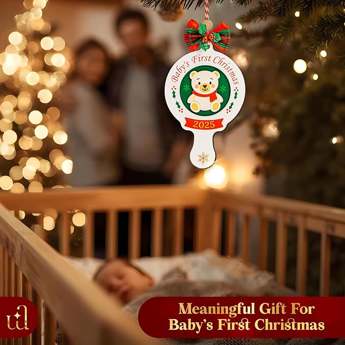 Baby First Christmas Ornament 2025 for Girl Boy - Baby's 1st for Parents, Gingerbread Newborn Ornament Keepsake Babys First Xmas Ornaments for Xmas Tree Decorations
