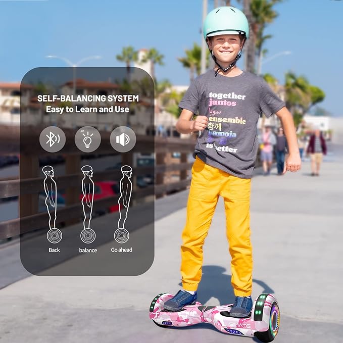 Scooter, Bluetooth & Corlorful LED Lights, Gifts for Kids & Adults & Girls & Boys, for All Ages