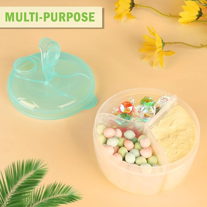 Accmor Baby Formula Dispenser On The Go, Formula Container to Go, Non-Spill Rotating Three-Compartment Formula Dispenser and Snack Storage Container for Infant Toddler Traveling