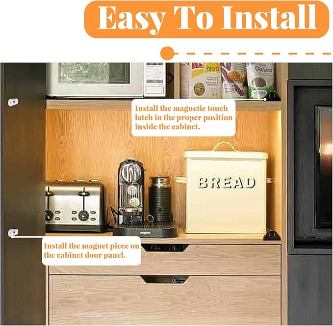 2 Pack Cabinet Magnetic Touch Latch, Push to Open Catches Magnet Push Release Latches Hardware for Kitchen Cabinet Drawer Cupboard Closet Door (Brown)