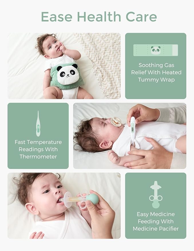 Momcozy Elite Baby Kit, Superior Baby Shower & Registry Essential Kit for Grooming & Health & Cleansing Care, Electric Nail File & Nasal Aspirator,Tummy Wrap,Thermometer,Bath Brush,Teether,Storage Bag