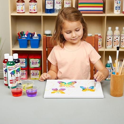 Colorations Liquid Watercolor Paints 8 oz. Bottles Classroom Supplies for Arts and Crafts Multicolor Variety Pack (Pack of 21)