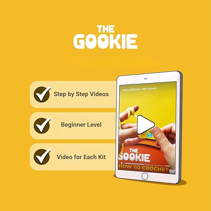 The Gookie Amigurumi Crochet Kit for Beginners – DIY Crochet Kit with Yarn, Hook, Eyes & Stuffing – Easy Starter Set with Video Tutorials – Cute Plush Toy Craft Gift for Kids, Teens & Adults (Penguin)