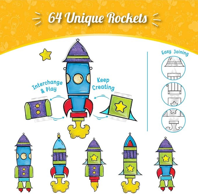 Imagimake Window Art for Kids - Rocket | Suncatcher Kits for Kids, Arts and Crafts for Ages 6-8 | Birthday Gifts for 5 6 7 8 9 10 11 12 Years Old Boys & Girls