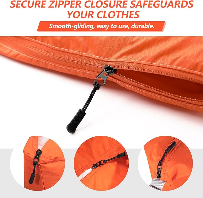 MissBoy Laundry Bag, Nylon Dirty Clothes Storage Bag, Splash-proof Travel Camping Laundry Bags with Zip, Lightweight Foldable Swimming Dry Wet Bag