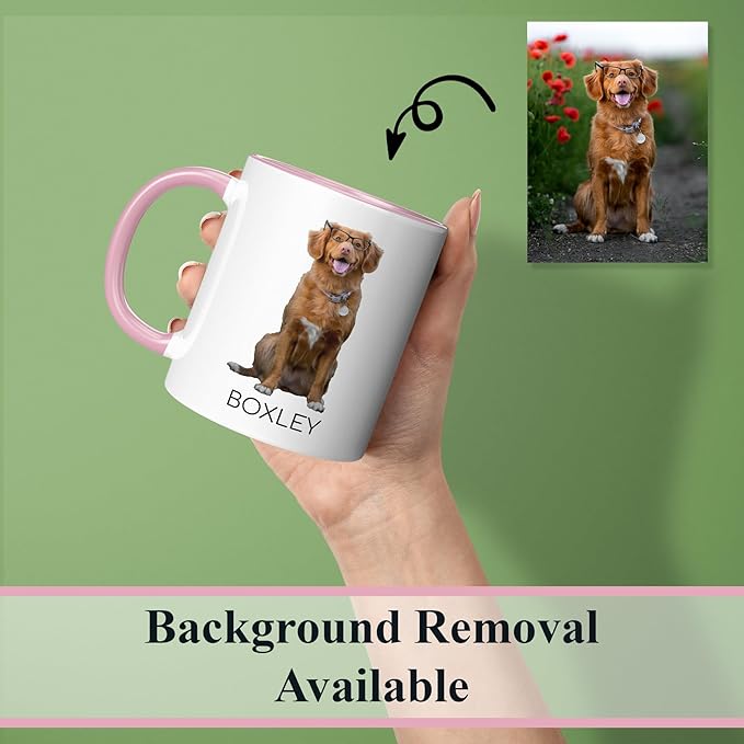 Personalized Mother's Day Coffee Mug, Custom Mum Photo Text 11 Oz Ceramic Mug, Customized Mom Gift Idea Picture Name Cup, Taza Cafe Personalizadas Fotos, Cute Gifts Mom Women Dad Men, Pink