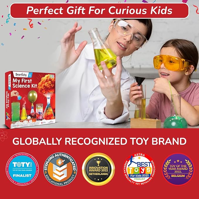 Smartivity My First Science Experiment Kit for Kids Ages 6, 7, 8, 9, 10, 11, 12 Years | 50+ Experiments I Christmas, Birthday Gift I Science Projects for Boys & Girls, STEM Toys for 6-12 Years