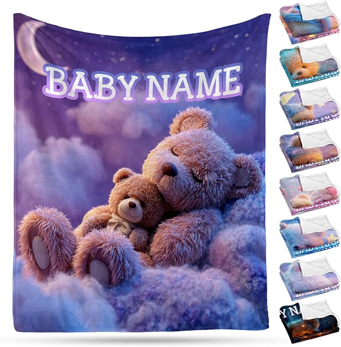 Ship Next Day, Personalized Baby Blanket – Printed in USA, Custom Baby Blanket for Boys & Girls, Baby Blanket with Name, Baby Shower, Easter, Christmas, Birthday Newborn & Toddler Gifts, Baby Gifts
