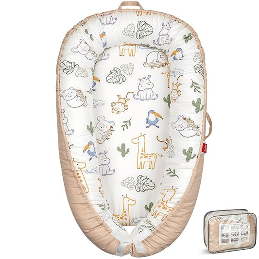 Baby Lounger - Breathable & Soft Baby Nest, Portable and Lightweight Tummy Time Lounger for Home and Travel, Ideal Newborn Babies Essentials Baby Shower Gifts