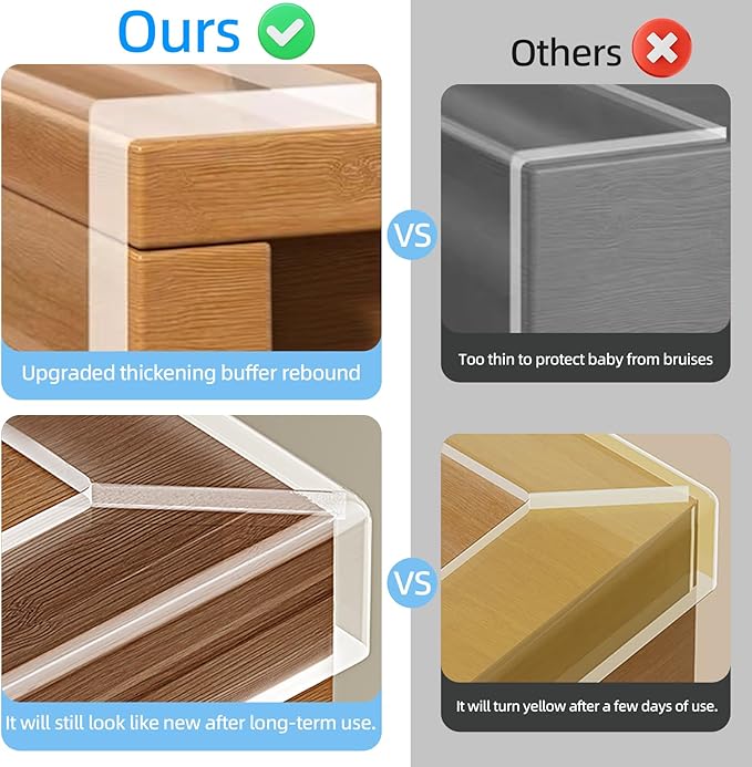 Clear Edge Protector Strip Sharp Edge Wrap Cover Tape,1.18 in x 13.12 FT,Self Adhesive Protective Bumper Guards for Cabinet Door Desk Glass Table Bed Furniture,Kitchen Countertop,Waterproof