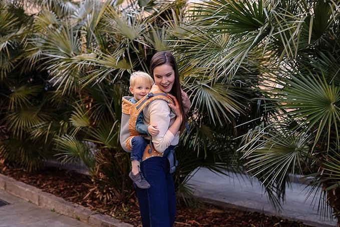 Beco Toddler Carrier - Breathable 3D Mesh Front-Carry & Backpack Style Carrier with Tall Supportive Back and Ergonomic Extra-Wide Seat for Children from 18months (20-60 lbs) - Cool Brick Heart