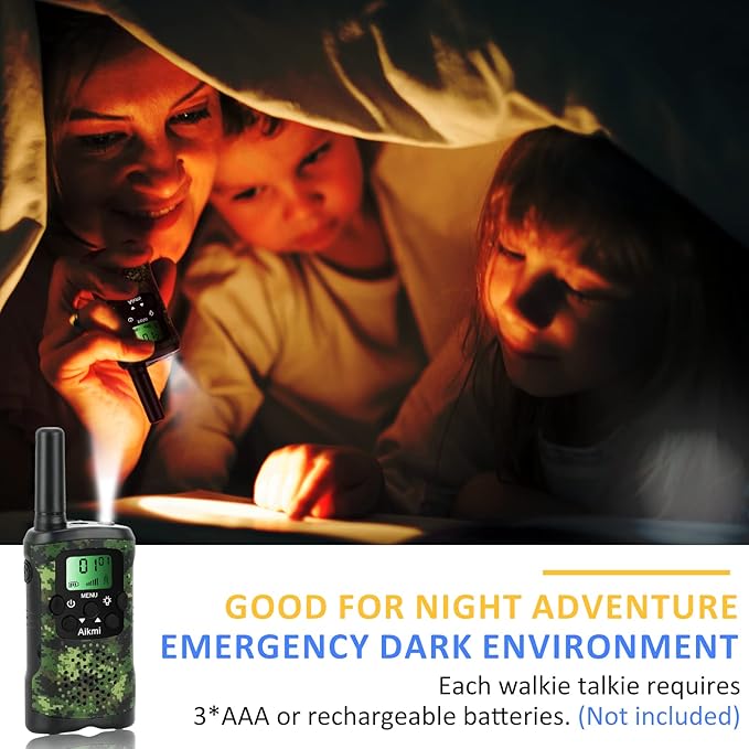 Walkie Talkies for Kids Toys for Boys Aged 5+ Outdoor Toys 2 Way Radio 22 Channel 3 Miles Range for Camp Hunt Adventure Game Birthday 6 7 8 9 10 Year Old Boys Gifts (Green)