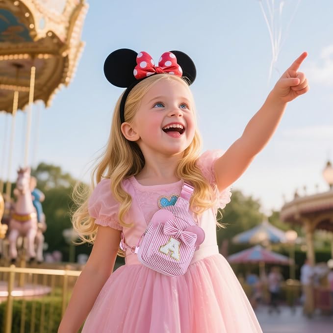 Pink Crossbody Bag, Gifts for Little Girl, Birthday Gifts for 3 4 5 6 7 8 9 Year Old Girls Gift Ideas, Birthday Gift for Girl Kids, Small Initial Belt Bag (Pink R)