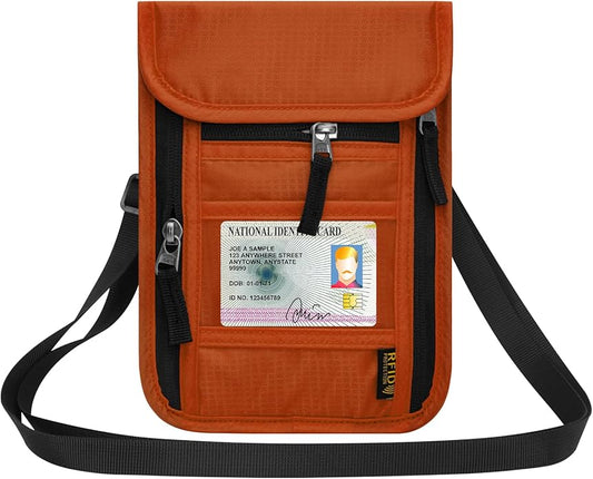 Neck Wallet for Travel,Passport Holder Neck Pouch for Men Women with Adjustable Neck Strap and RFID Blocking
