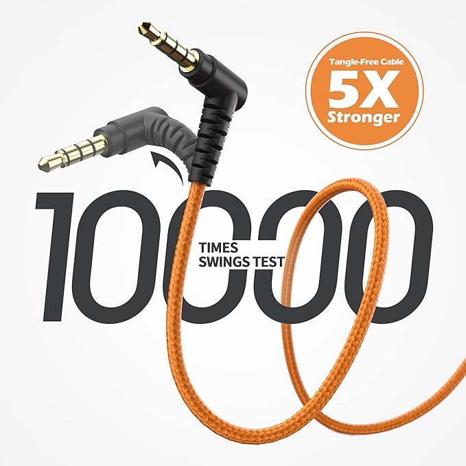 AILIHEN Kids Headphones, I35 On-Ear Headphones for School, Safe Volume 93dB, HD Mic Stereo Headphone for Kid Girls Boys, Foldable 3.5mm Wired for Chromebook, Laptop, Computer, Tablet (Black Orange)