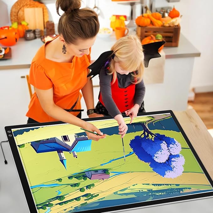 KOBAIBAN Upgrade Rechargeable A1 Light Pad for Diamond Art Painting(35.4''x 23.6''), Extra Large LED Tracing Light Box for Drawing,6000mAh Battery Powered Light Board, Light Table for Artist Sketching