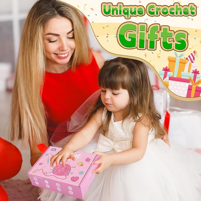 Crochet Kit for Beginners, 4 Pack Funny Cat Crochet Kits, Animal Starter Crochet Kit with Step-by-Step Video Tutorials, Easy DIY Cat Craft for Adults & Kids, Novelty Gift for Crochet Lovers