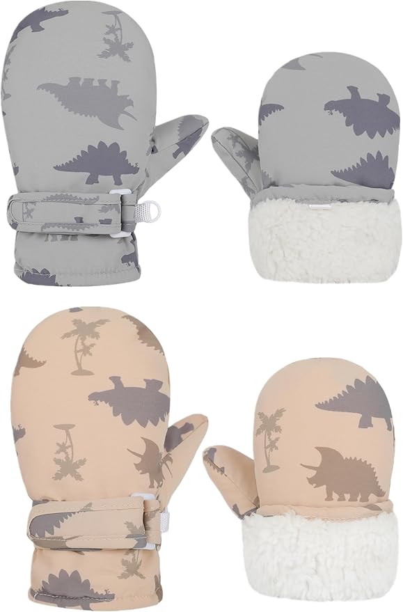 Toddler Gloves Kids Mittens Winter Warm Lined Fleece Gloves Waterproof Snow Baby Mitten for Boys Girls