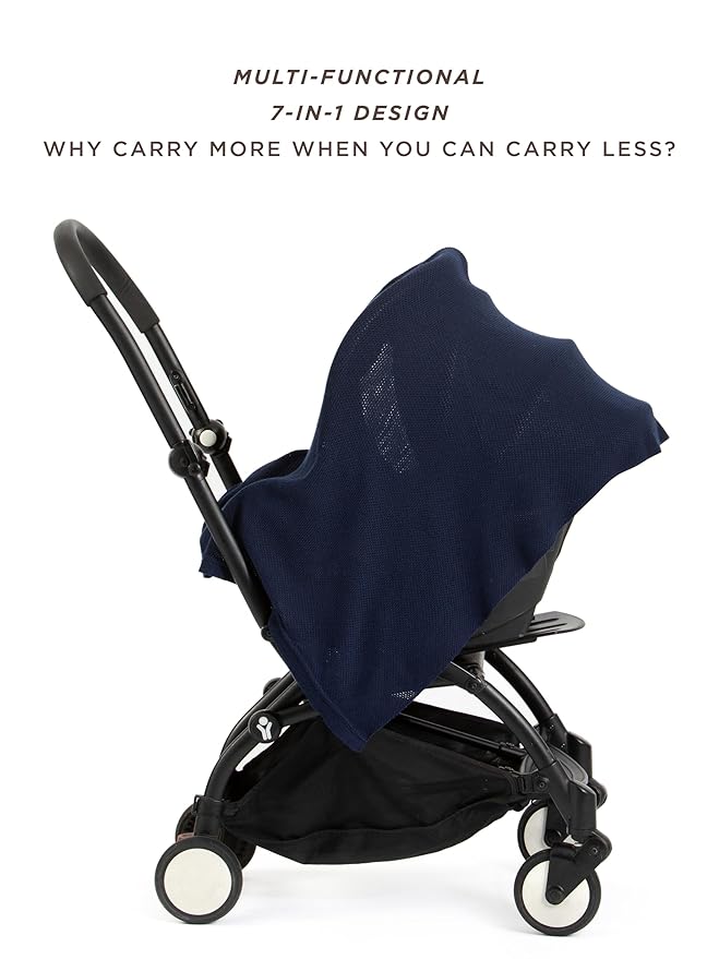 We are Amma | The Cocoon™ - Newborn Essentials Must Haves: Nursing Cover for Breast Feeding Essentials | Nursing Sweater Used as Breastfeeding Cover (Navy, One Size)