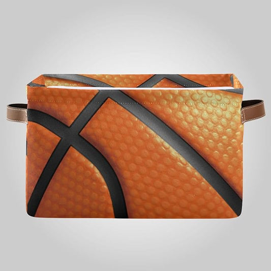 Storage Basket Bin Basketball Organizer Basket Collapsible Shelf Basket Cube with handle for Nursery Bedroom Bathroom, one sizex1