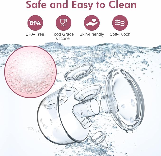 Wearable Breast Pump Hands Free of Longer Battery Life & LED Display, Portable Electric Breast Pump with 3 Modes & 9 Levels & Low Noise, 24 mm Flange, 2 Pcs Pink