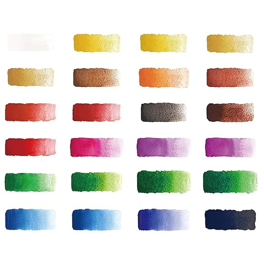 Amazon Basics Vibrant Watercolor Paint Set Tubes, 24 Colors, Assorted Colors