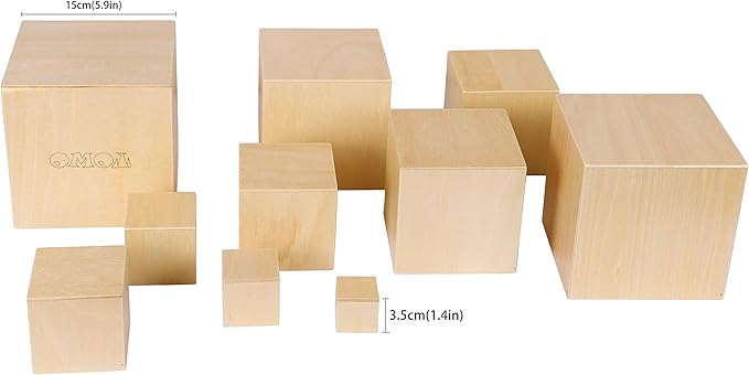 TOWO Wooden Stacking Boxes-Nesting and Sorting Cups Blocks for Toddlers-Stacking Cubes Educational Learning Toys for 2 Years Old Montessori Materials