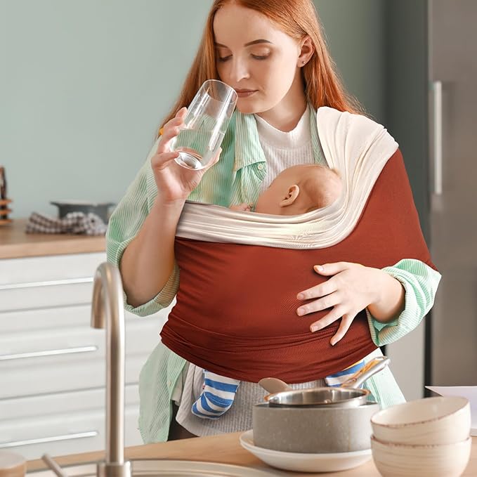 TKKOK Baby Wrap Carrier, Unisex Baby Carrier, Lightweight & Ultra Soft, Easy to Wear Baby Wrap, Perfect for Newborn Toddlers