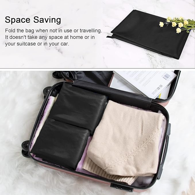 Polecasa Small Heavy Duty Laundry Bag with 130gsm Tear Resistant Fabric and Handles, Easy to Carry Durable Dirty Clothes Drawstring Bag, Perfect for College Dorm, Travel, 2 Pack 21”x24”,Black