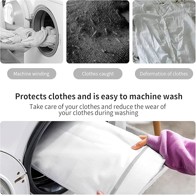 10 Pack Mesh Laundry Bags for Delicates with Non Rust Zipper- MDSXO White Laundry Bags Mesh Wash Bags, Easy Fit Bra, Sock,Lingerie,Sneaker,Baby Laundry for Washing Machine Travel Storage[1XL/3L/3M/3S]