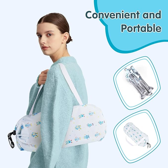 Portable Baby Booster Seat with Tray, Toddler Booster seat for Dining, Camping, Travel, Baby Beach Chair 6 Months to 3 Years Old Indoor Outdoor Use CH2405