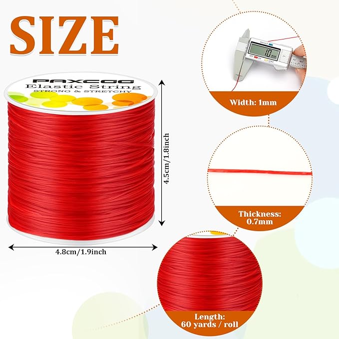 PAXCOO 12 Rolls Elastic String for Bracelets, Stretch Magic Elastic String Bead Cord Jewelry Thread for Bracelet, Necklaces, Clay Beads, Pony Beads (Assorted Colors)