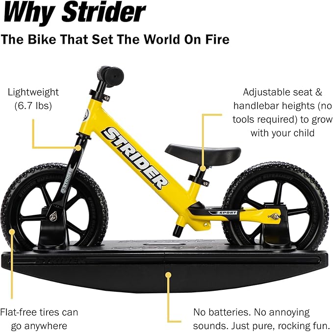 Strider 12” - Helps Teach Baby How to Ride a Balance Bicycle - for Kids 6 Months to 4 Years - Easy Assembly & Adjustments