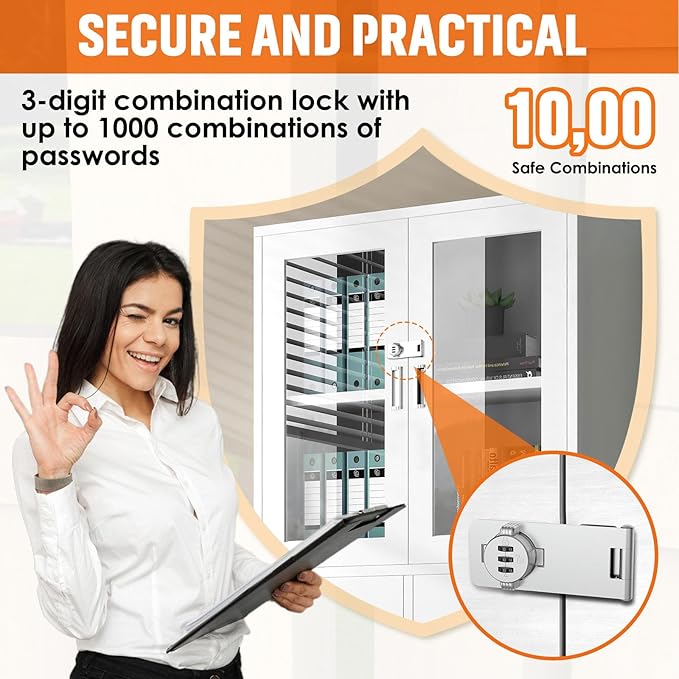 Keyless Cabinet Lock with Combination, Locker Code Lock with 3-Digit Combination, Security Door Lock for Drawers, Lockers, Bifold Doors, Small Doors, Closets, Refrigerators (Silver-1pc)