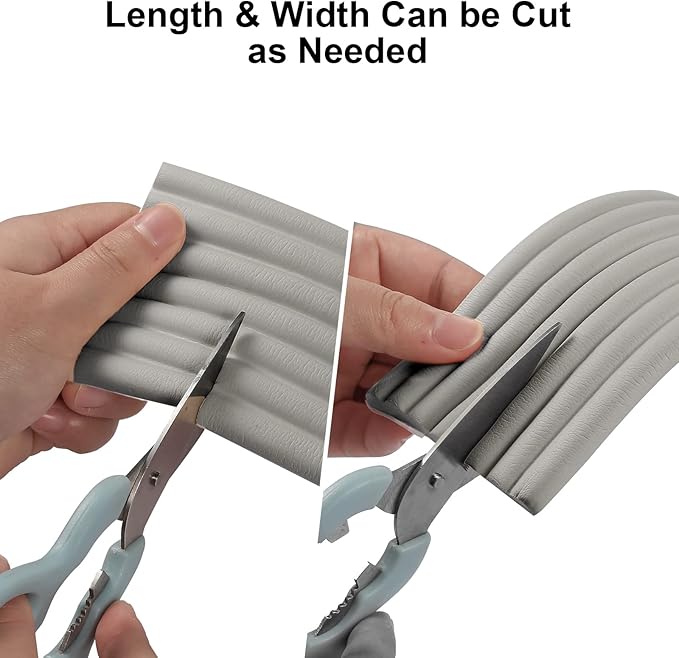Baby Proofing Edge Corner Protector, 16.4 ft Edge Guards Padding with 3M Adhesive, Extra-Wide Soft Rubber Foam Padding, Furniture,Sharp Edge Safety Corner Edge Bumper Guard-Gray