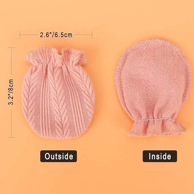 BQUBO Newborn Infant Toddler Mittens No Scratch Cotton Elastic Wrist Gloves Hypoallergenic for 0-6 Months Baby Boys Girls