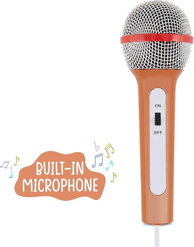 Singimals Kids Karaoke Speaker with Microphone - Unleash Your Child's Inner Superstar, Bluetooth v5.1, 12H Playtime, 5W Speaker, Multicolor LED Lighting, Theo The Bear