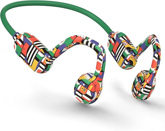 Kids Headphones, Bluetooth 5.2 Air Conduction Open Ear Headphones, 85dB Volume Limiting-Yellow