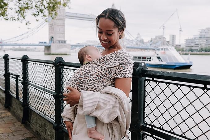 Boba Baby Wrap Carrier - Original Baby Carrier Wrap Sling for Newborns - Baby Wearing Essentials - Newborn Wrap Swaddle Holder, Newborn to Toddler Infant Sling (Leopard)
