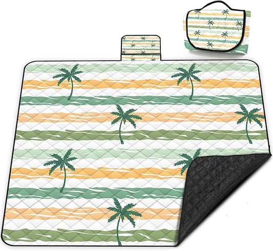 Extra Large Picnic Blanket Waterproof,80"x 80"Foldable Machine Washable Beach Blanket,Outdoor Blanket for 6-8 Adults,Suitable for Indoor Crawling,Park Beach,Camping,Hiking,Family Travel(Yellow)