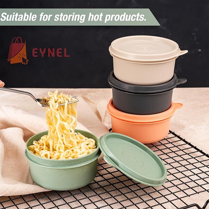 Set of 12 Small Round 9 oz Deli Containers with Lids, Airtight Leakproof Reusable Food Storage, Plastic To Go Bento Box, Mini Lunch Box, Snack Storage Bowl, for Kitchen, Picnic (12)