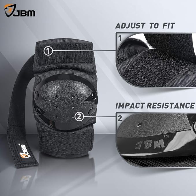 JBM Adult & Kids Knee Pads Elbow Pads and Wrist Guards for Inline Skating, Roller Skating, Skateboarding, Scootering