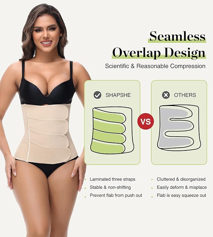 SHAPSHE Waist Trainer for Women Postpartum Recovery Wrap Waist Cincher Corset Shapewear Belly Band
